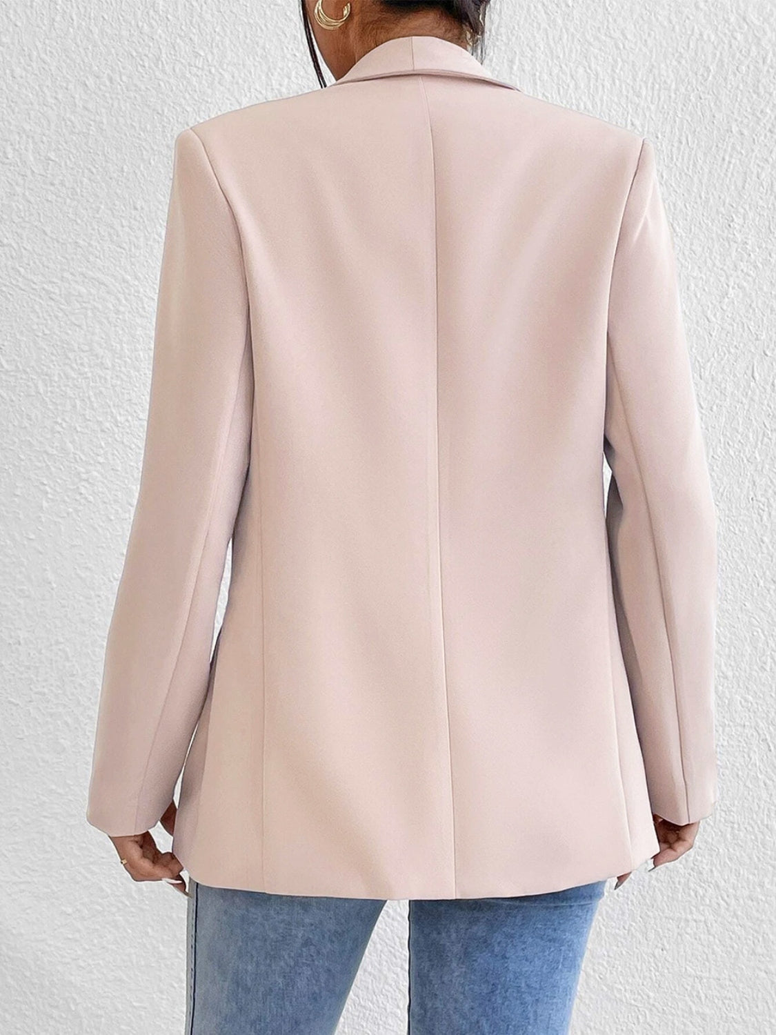 Shawl Collar Long Sleeve Blazer - Thandynie