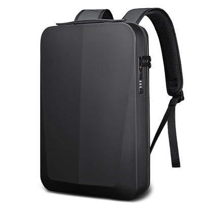 Business Backpack Men's Plastic Hard Case Computer Bag Black