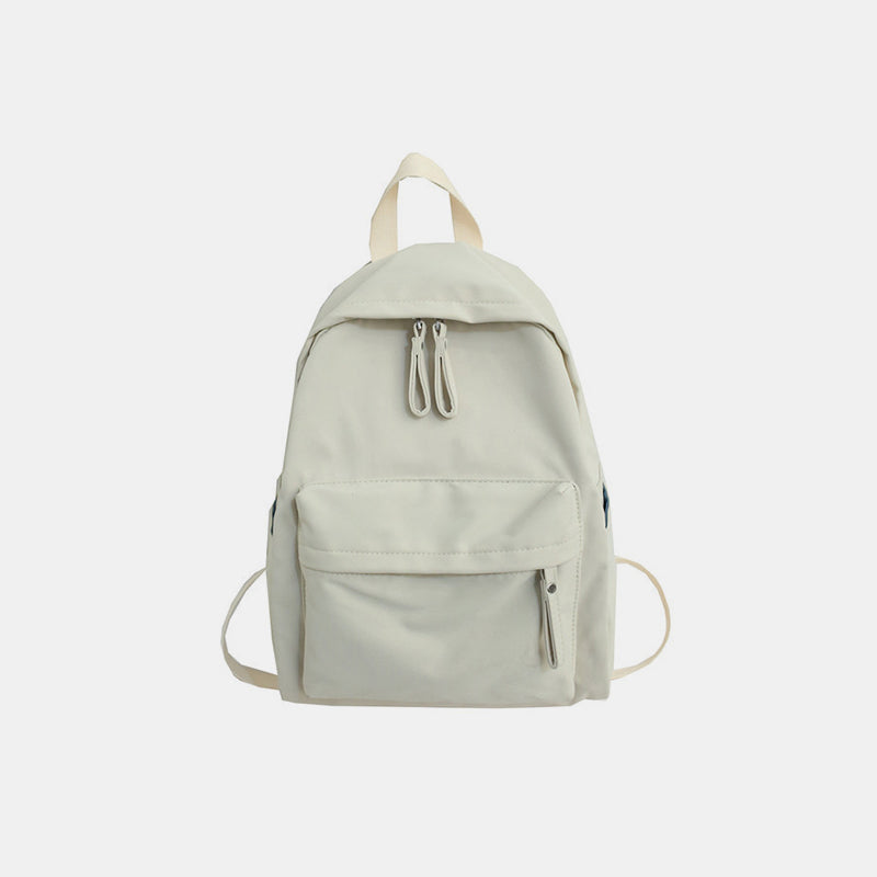 Zip Cotton Backpack Bag Ivory One Size