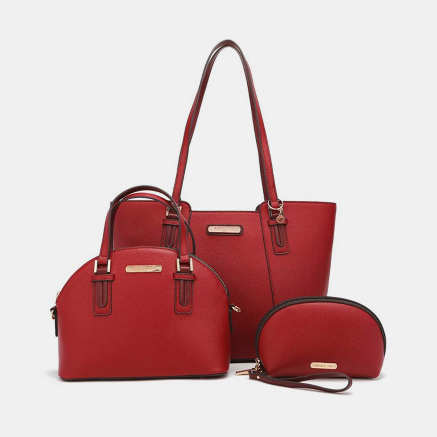 Nicole Lee USA 3-Piece Handbag Set RED One Size