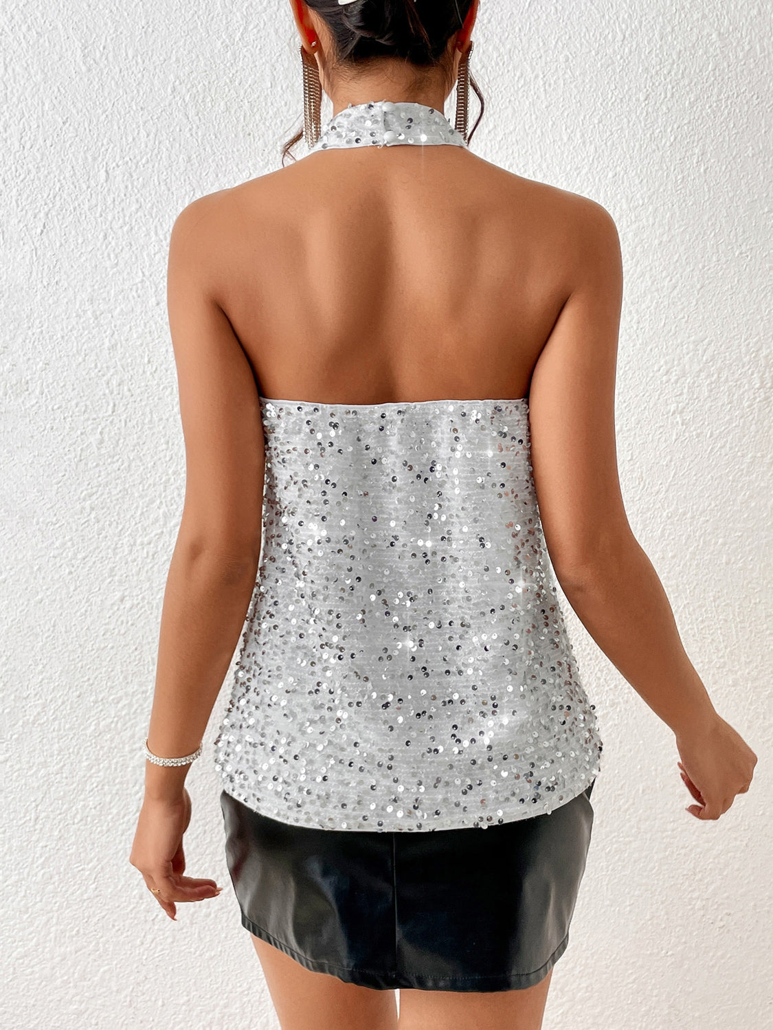 Sequin Halter Neck Tank - Thandynie