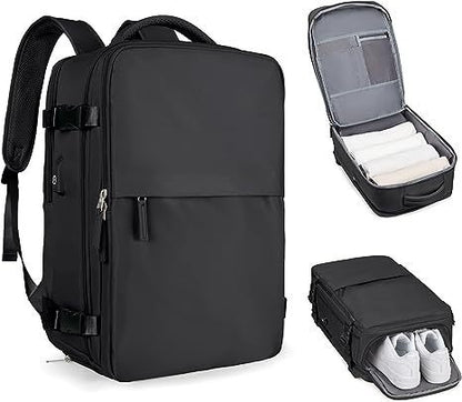 Large Capacity Lightweight Multifunctional Luggage Backpack Black 33x22x47CM