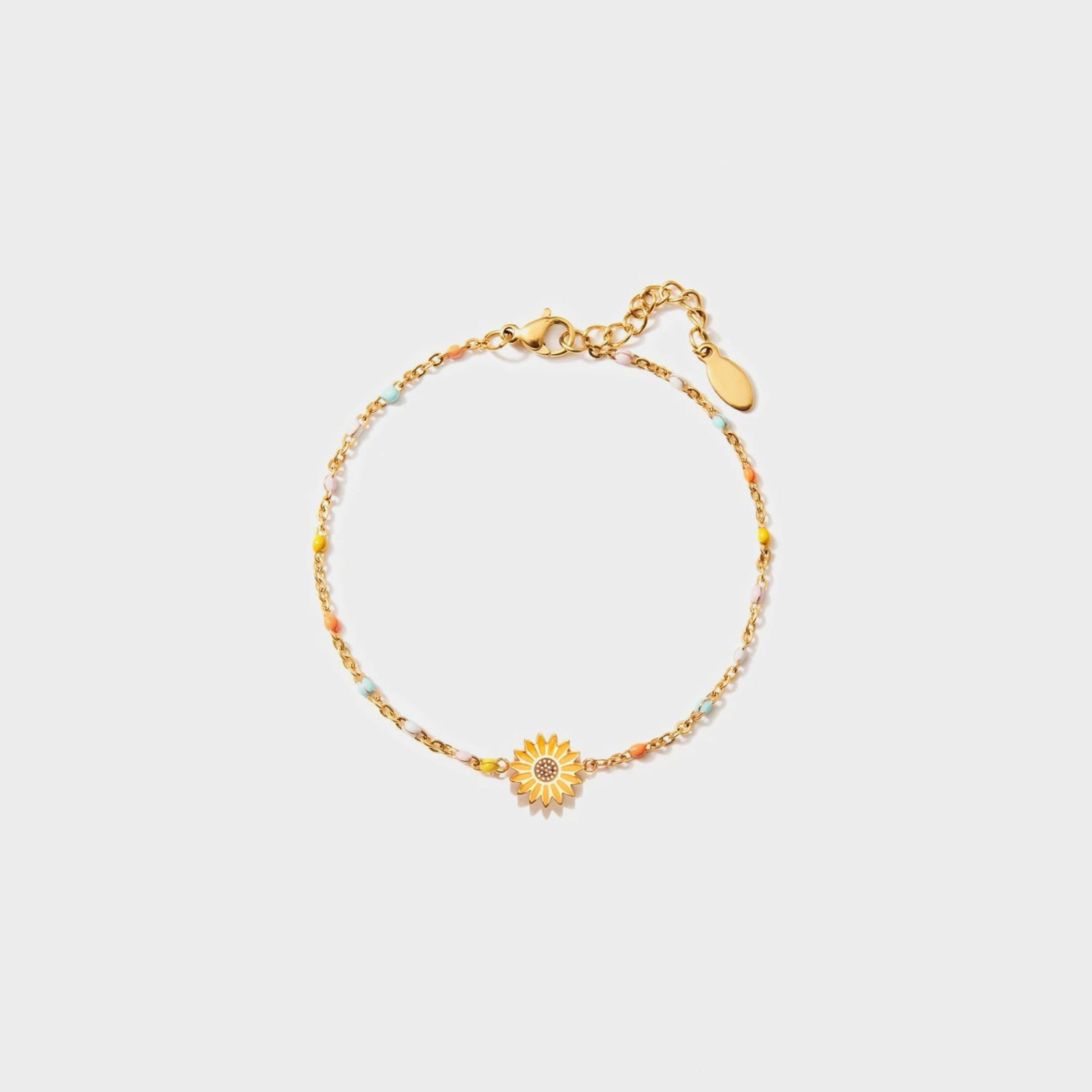 Sunflower Shape 18K Gold-Plated Bead Bracelet Gold One Size