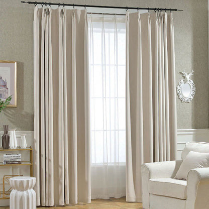 Home Fashion Herringbone Pattern Chenille Blackout Curtains – Stylish Solid Color Options