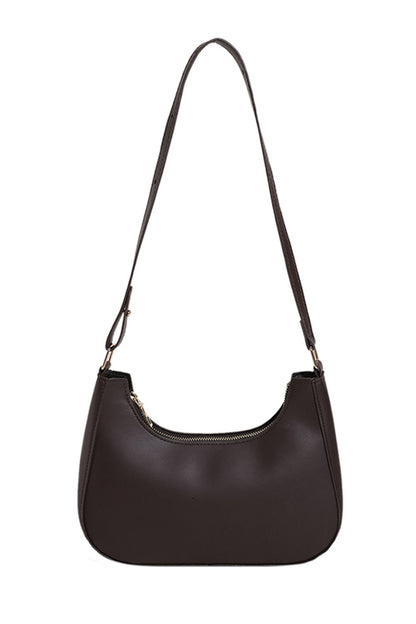 PU Leather Shoulder Bag Chocolate One Size