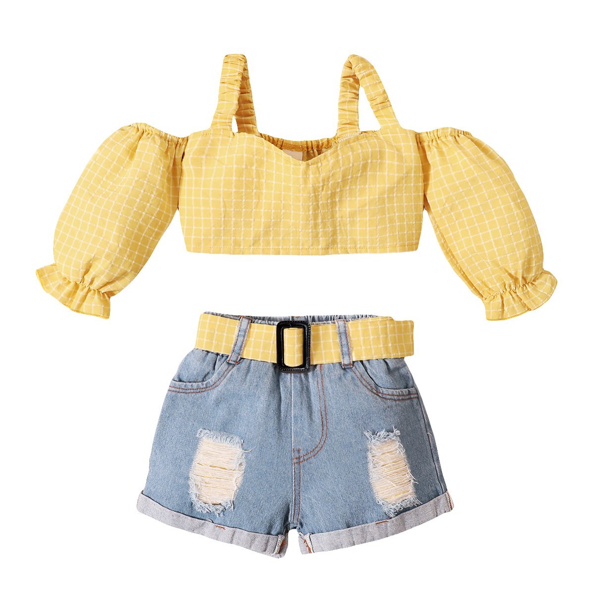 Elastic Kids For Girl Boy Clothes Girls Dress Sleeveless Yellow