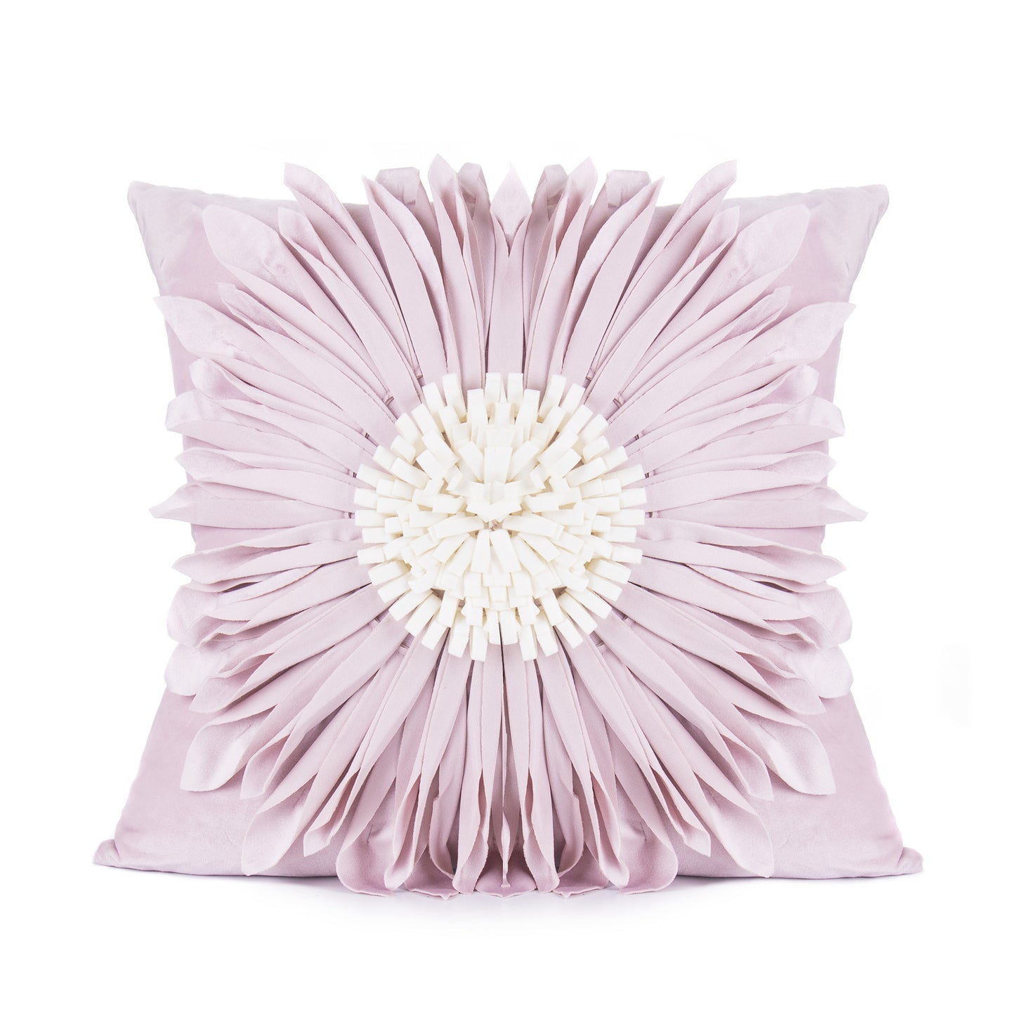 Fashion Modern Style White Throw Pillows Velvet Stitching 3D Chrysanthemum Cushion Waist Pillow Blue Cushion Case Pink 45x45cm