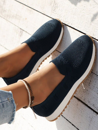 Mesh Round Toe Flat Slip-Ons