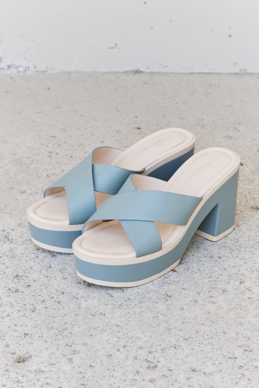 Weeboo Cherish The Moments Contrast Platform Sandals in Misty Blue - Thandynie