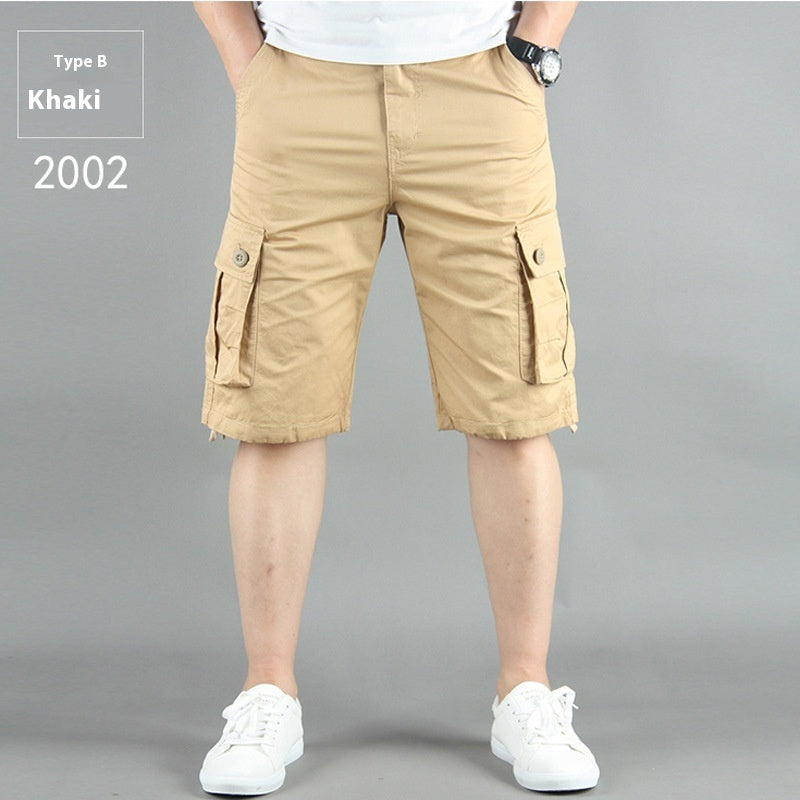 Summer Multi-pocket Workwear Shorts For Men 2002 Khaki