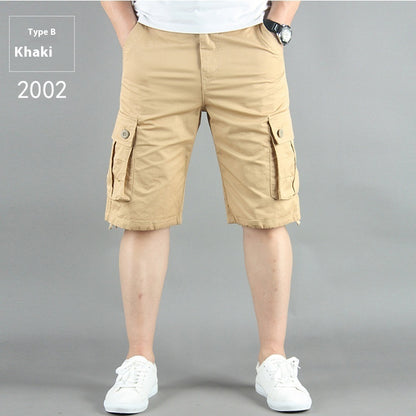 Summer Multi-pocket Workwear Shorts For Men 2002 Khaki