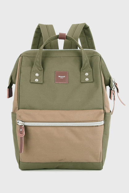 Himawari Water Resistant Canvas Backpack Bag with Side Pockets Mocha Army One Size