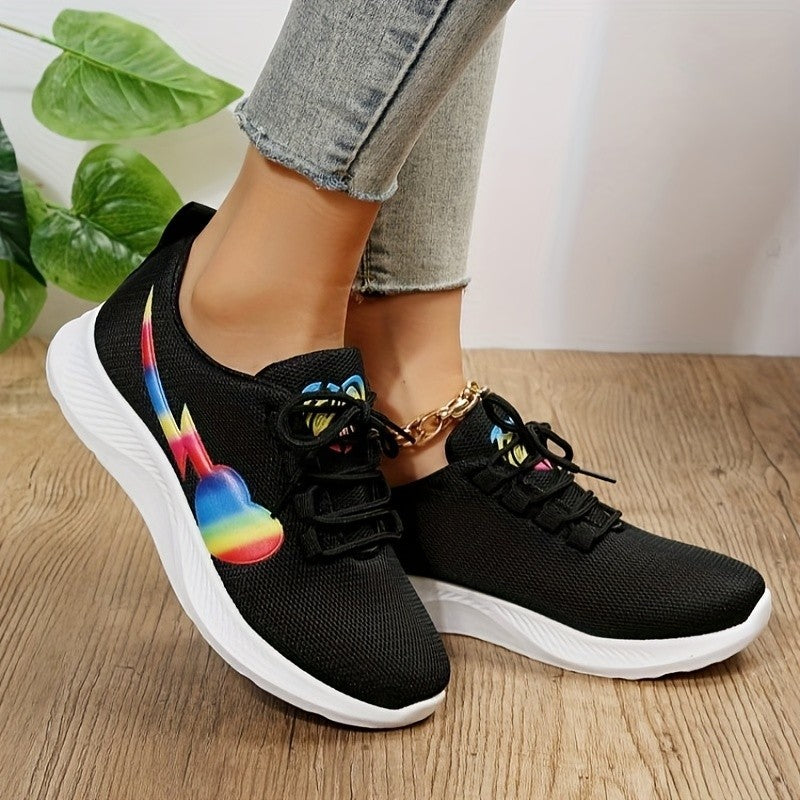 Mesh Lace-Up Sneakers Black