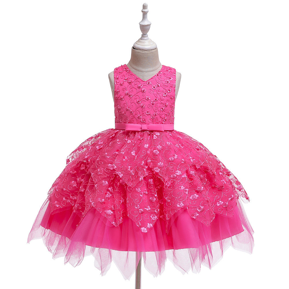 Clothing Baby Girls Middle And Small Children Kindergarten Dresses Color