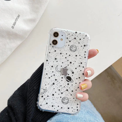 Clear Cosmos Phone Case Black iPhone 14