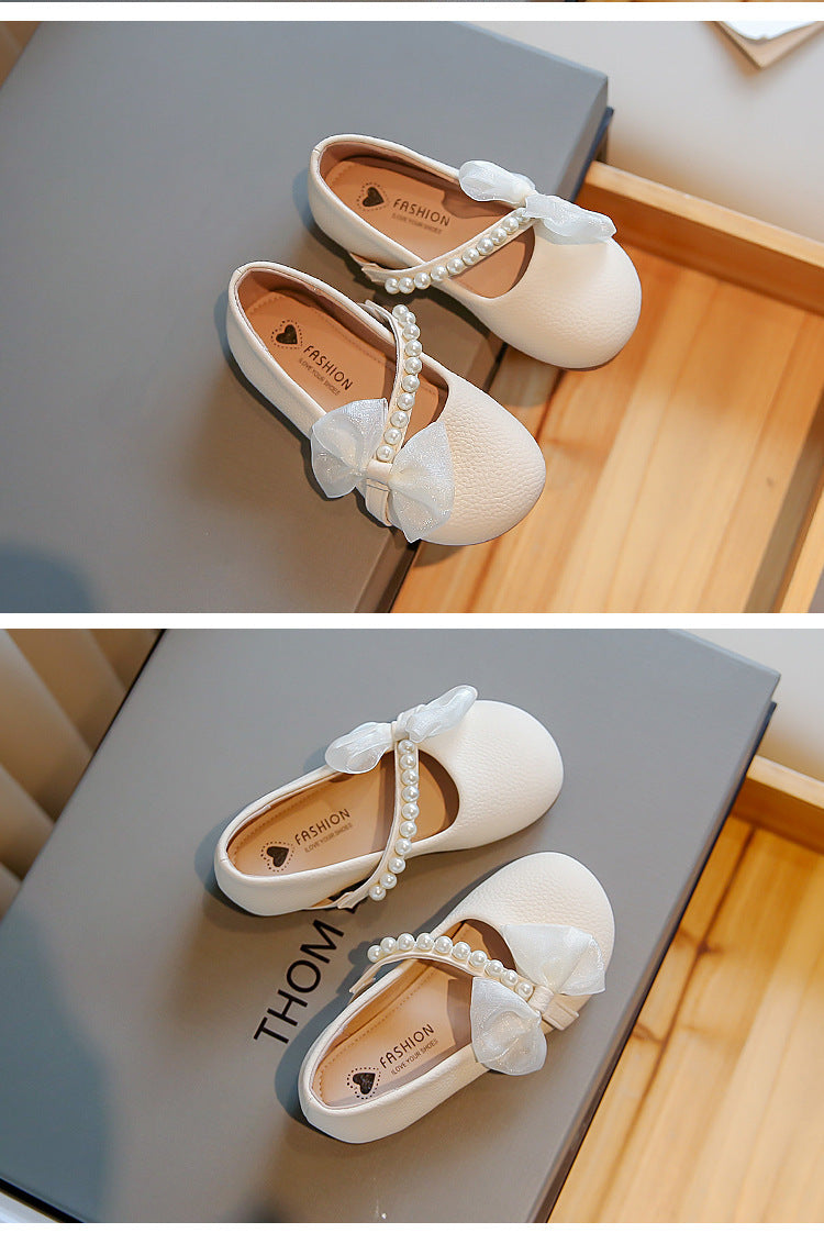 White Pearl Little Girl Baby Princess Shoes