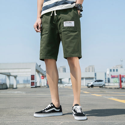 Washed Overalls Camouflage Shorts Men Army Green