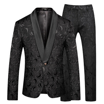 Men's Casual Suit Three-piece Dress Jacket Black