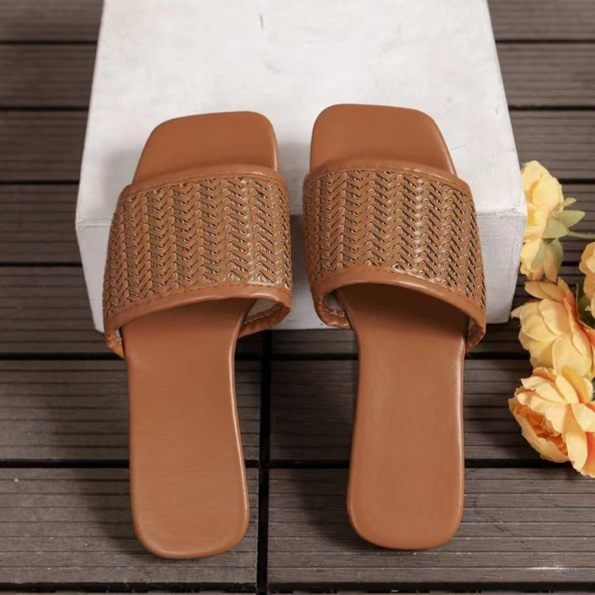 Rattan Woven Flat Sandals