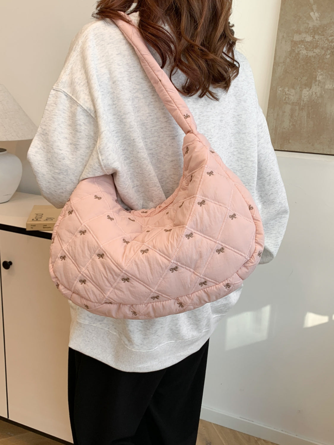 Bow Polyester Shoulder Bag