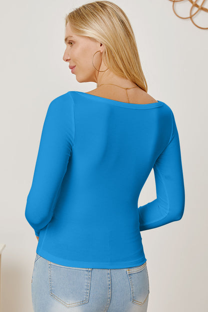 Square Neck Long Sleeve T-Shirt