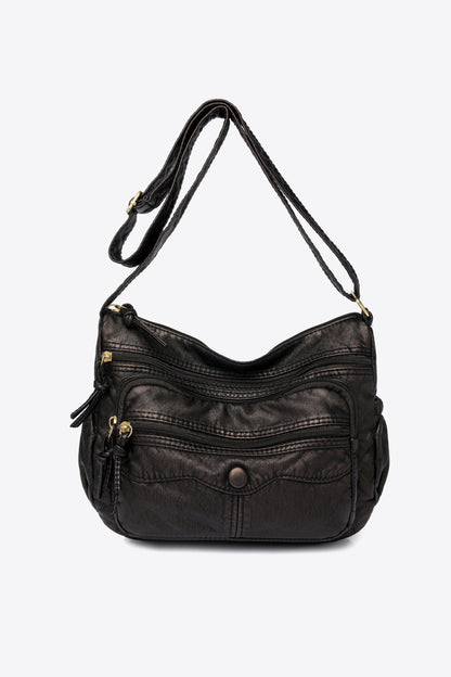 Adored PU Leather Crossbody Bag Black One Size