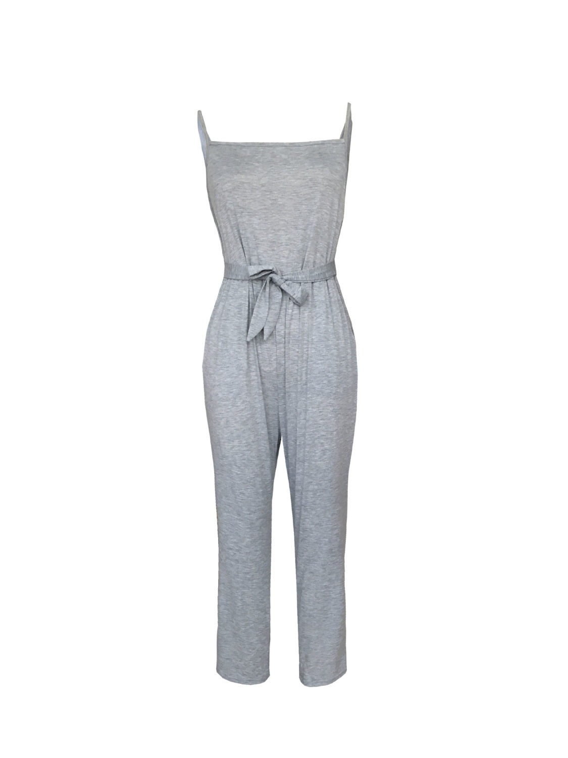 Tied Spaghetti Strap Square Neck Jumpsuit - Thandynie