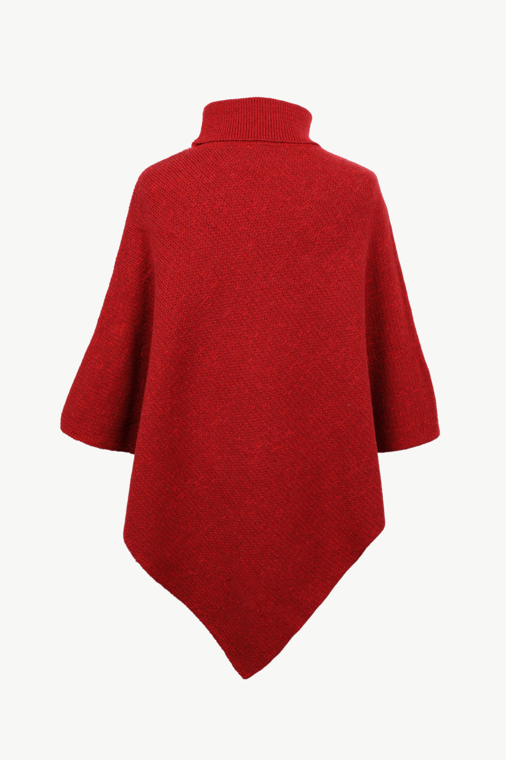 Turtleneck Buttoned Poncho - Thandynie