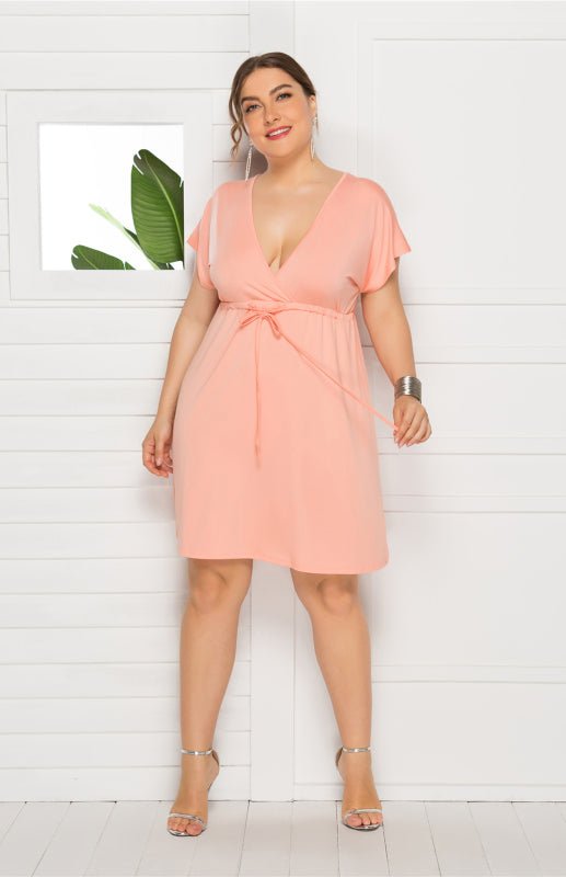 Comfortable High Elasticity Solid Leisure Maternity Dress for Spring-Summer Pink