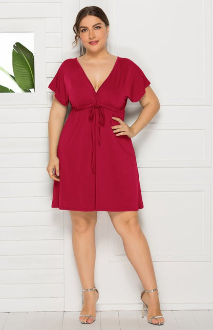 Comfortable High Elasticity Solid Leisure Maternity Dress for Spring-Summer Red