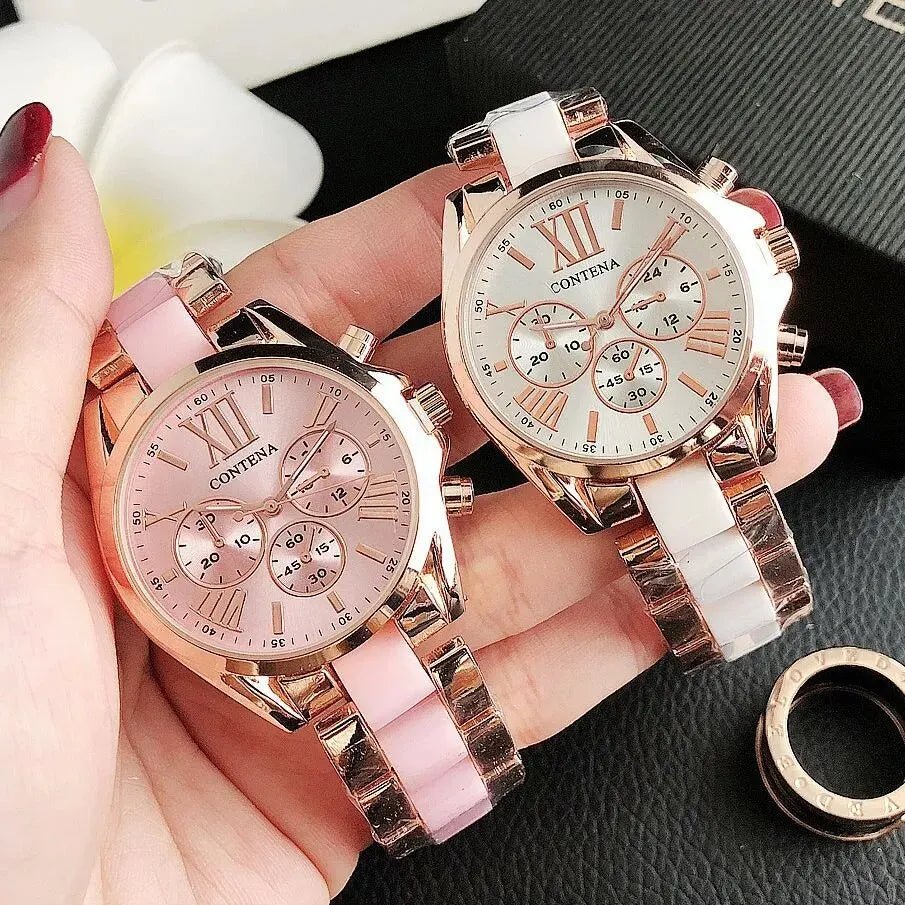 CONTENA 2023 Top Brand Luxury Women's Watches | Fashion Creative Steel Bracelet Ladies Quartz Watch