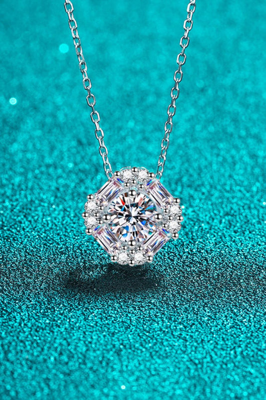 Geometric Moissanite Pendant Chain Necklace - Thandynie