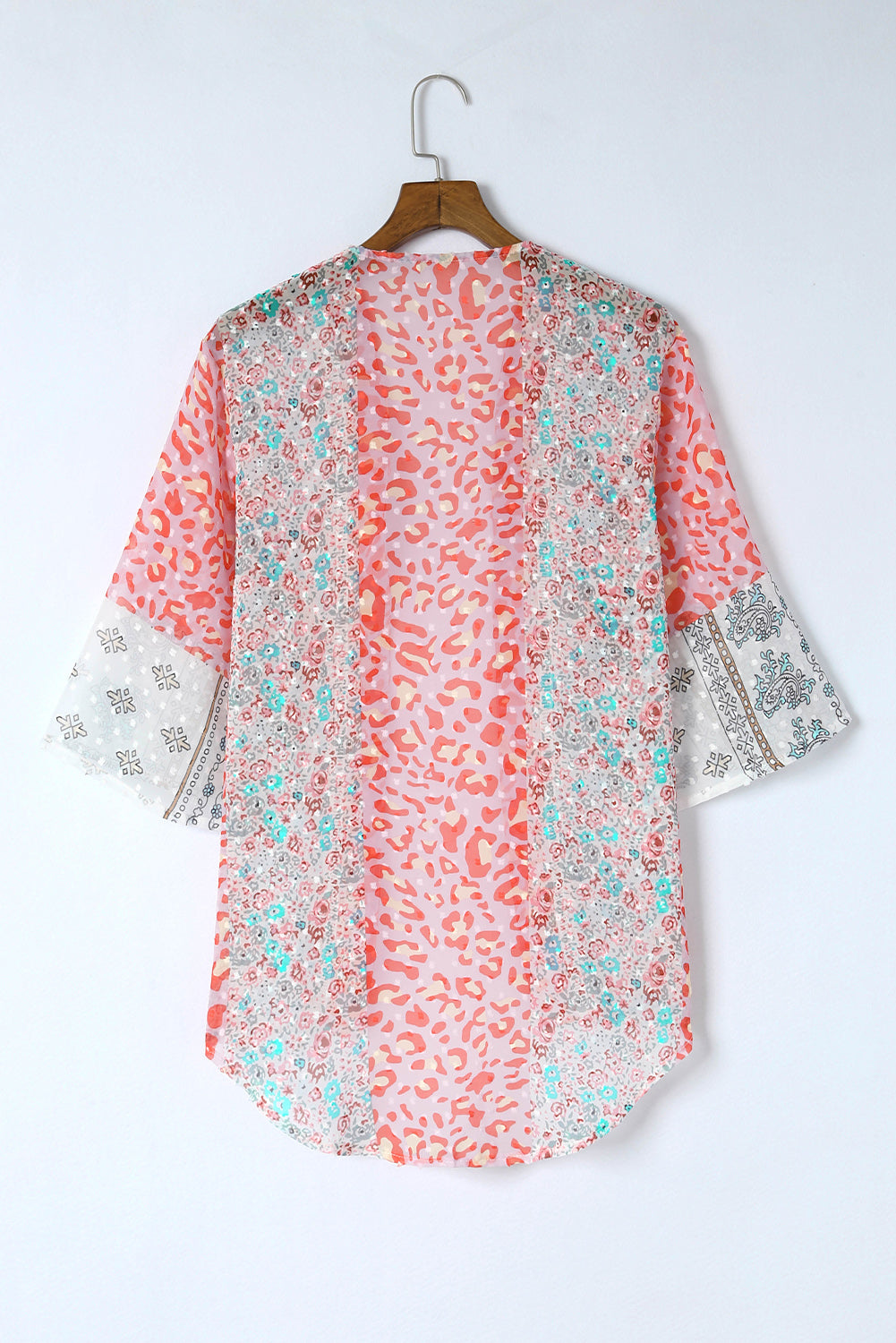 Swiss Dot Printed Open Front Cover Up - Thandynie