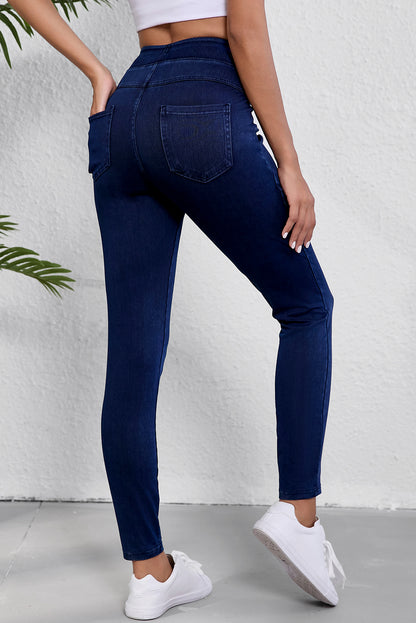 Ashleigh Blue Solid Color High Waist Stretchy Slim Fit Leggings