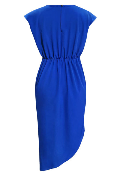 Round Neck Cap Sleeve Dress