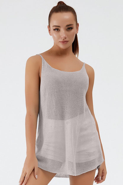 Scoop Neck Spaghetti Strap Knit Cami