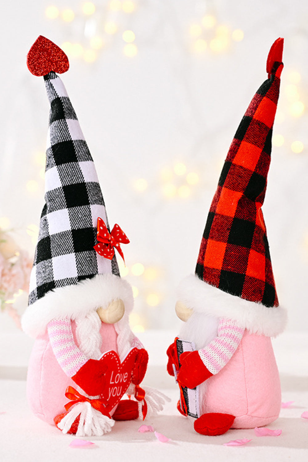 Mother's Day Plaid Pointed Hat Gnome