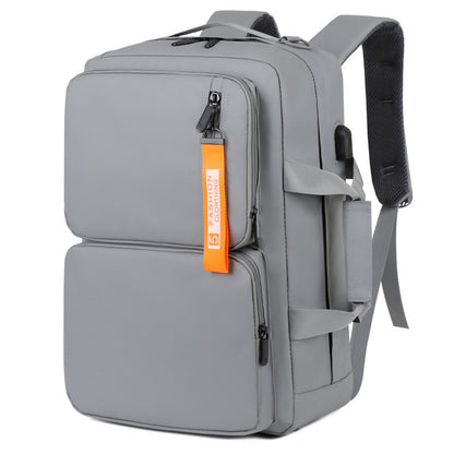 Multifunctional Backpack Large Capacity Business Laptop Bag Leisure Travel Commuter Schoolbag Portable Shoulder Bag Grey