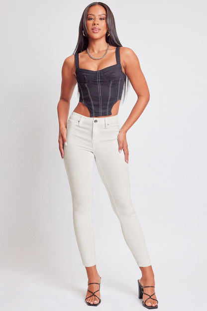 YMI Jeanswear Hyperstretch Mid-Rise Skinny Jeans Vanilla Cream