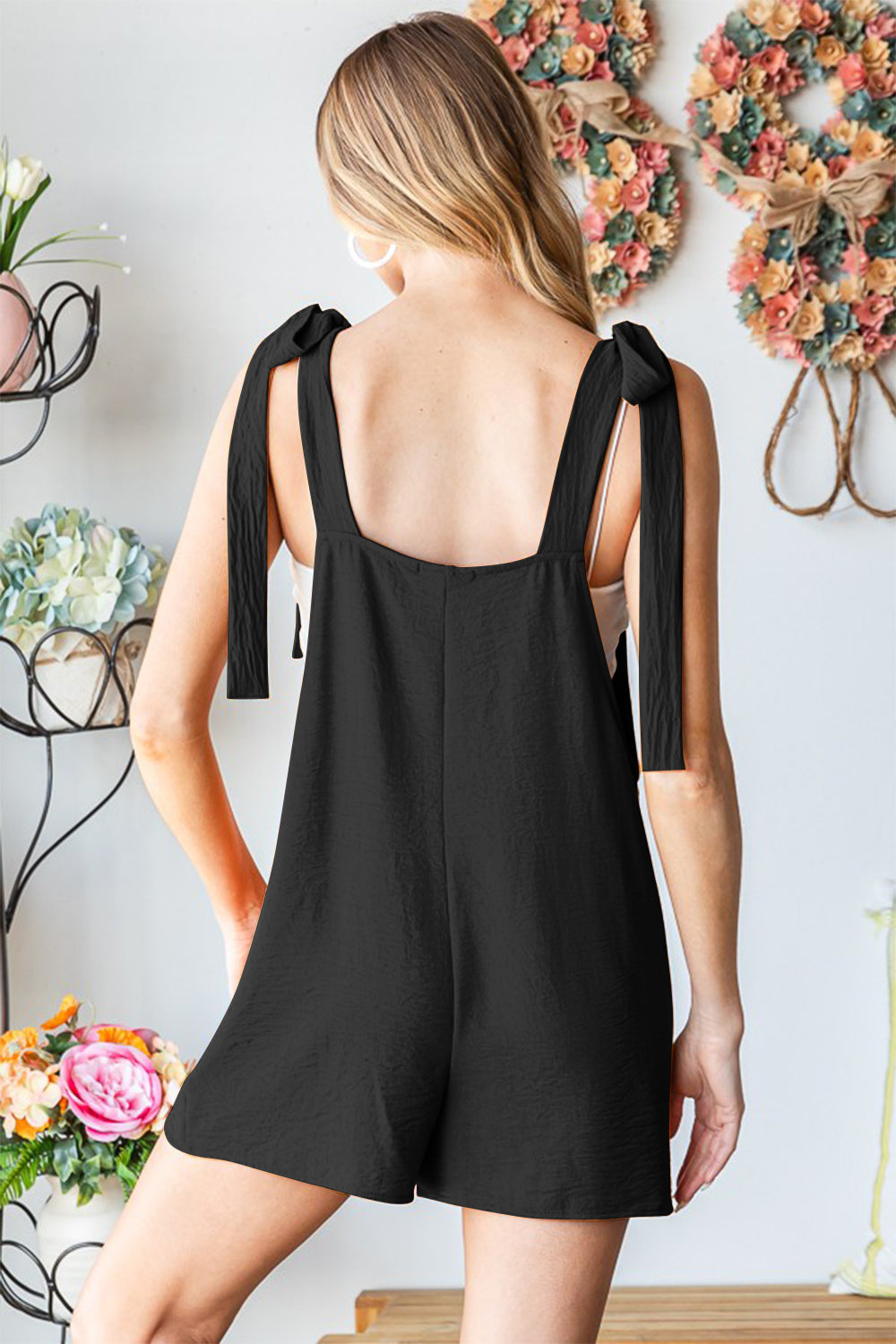 Heimish Full Size Sleeveless Romper with Pockets - Thandynie