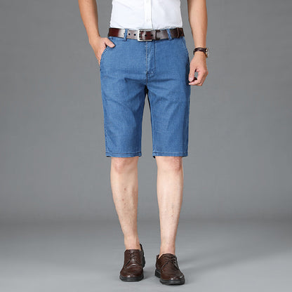 Summer Men's Loose Thin Denim Shorts Light Blue