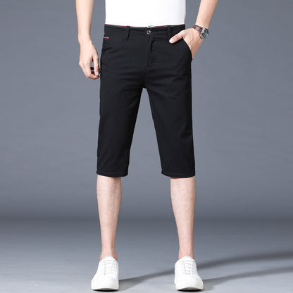 Men's Slim-fitting Mid-waist Summer Thin Casual Pants 8009WL Black