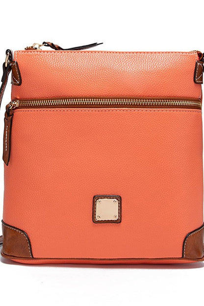 PU Leather Crossbody Bag Tangerine One Size