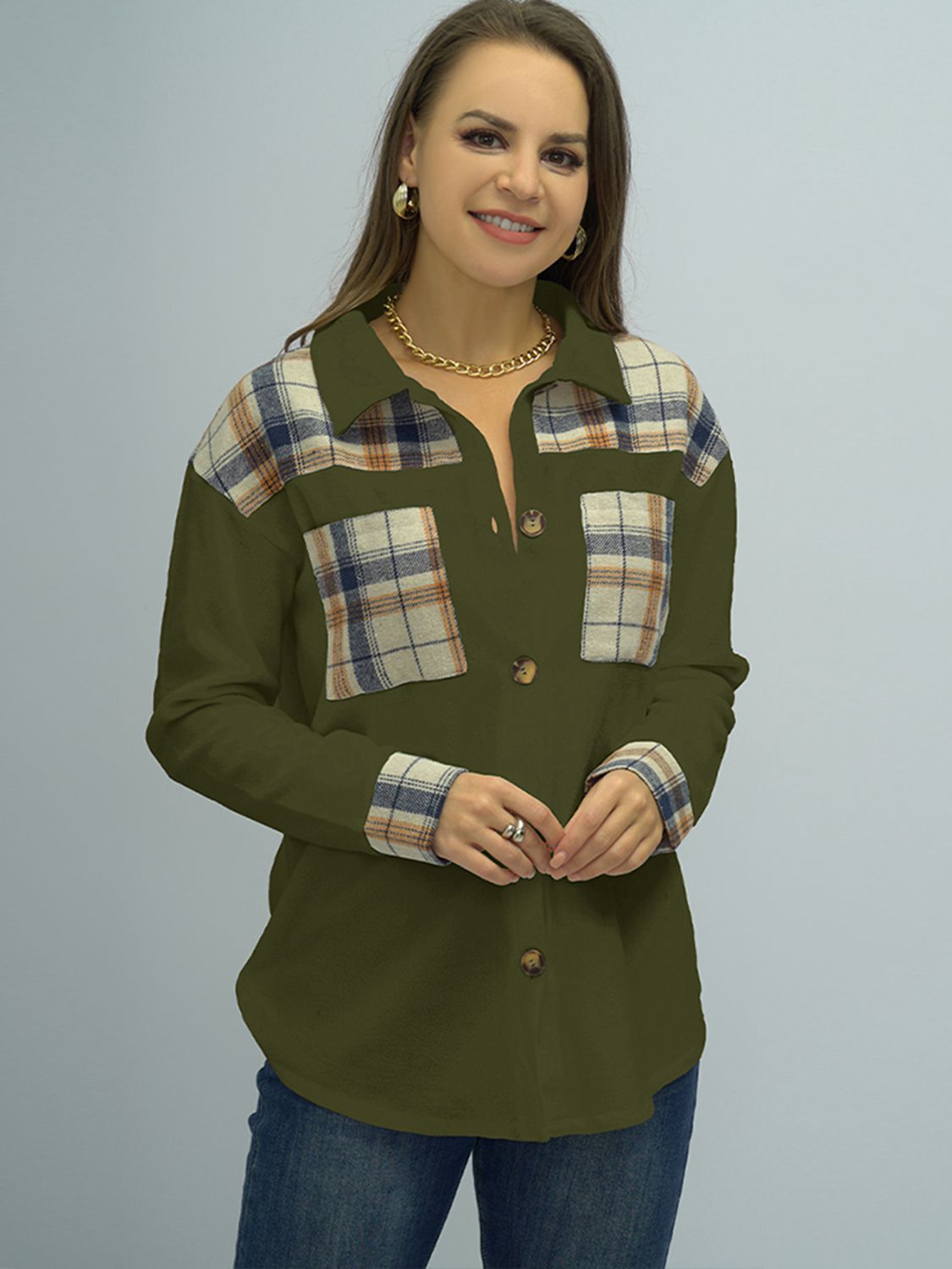 Plaid Dropped Shoulder Shirt