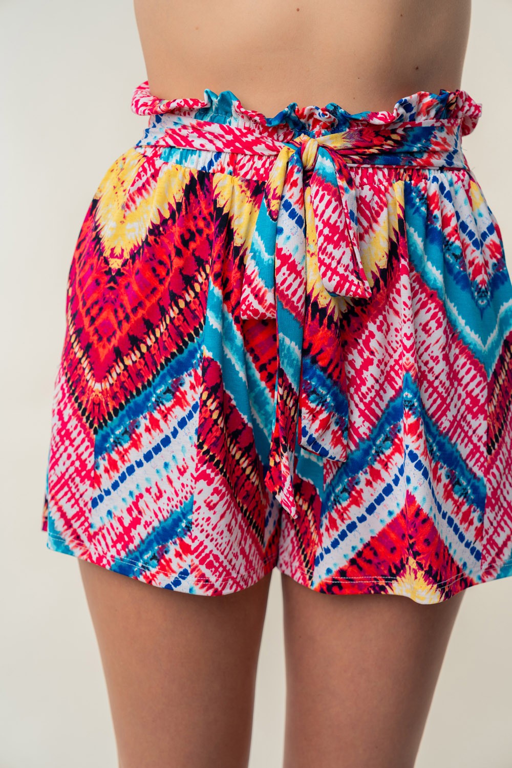 White Birch High Waisted Printed Shorts Multi