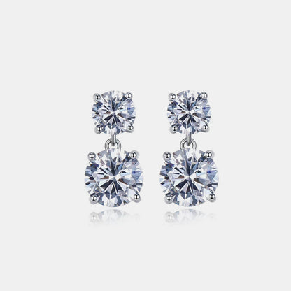 10 Carat Moissanite 925 Sterling Silver Earrings Silver One Size