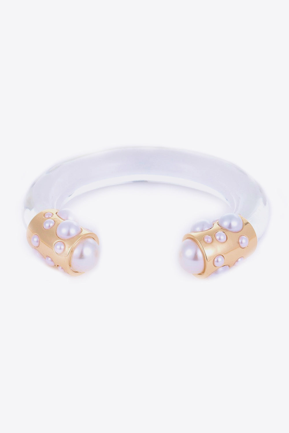 Inlaid Pearl Open Bracelet Gold One Size