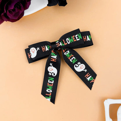 2-Piece Polyester Bow Hair Clip Black One Size