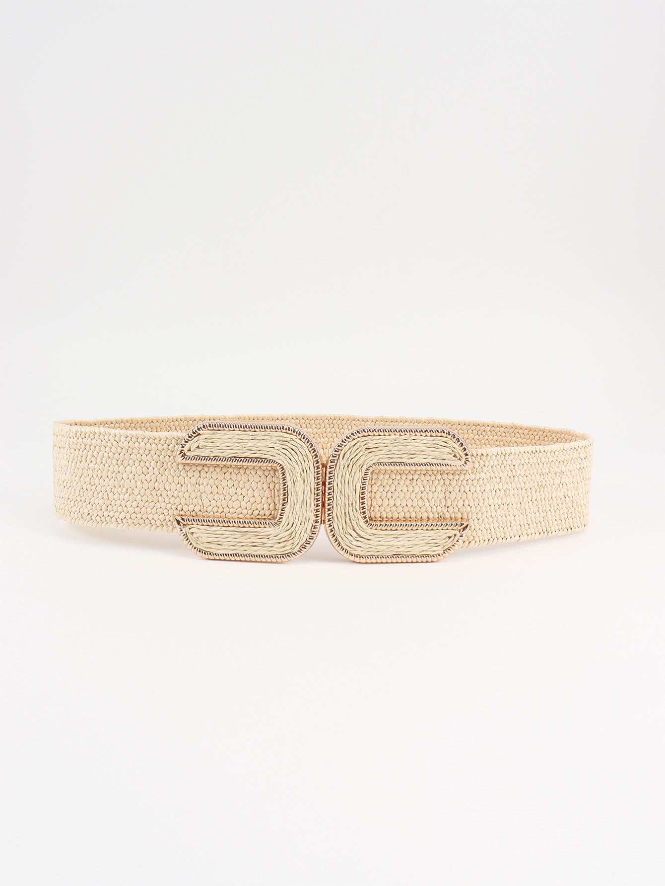 Wide Braid Belt Cream One Size