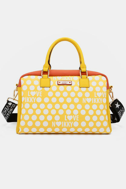 Nicole Lee USA Contrast Polka Dot Handbag Yellow One Size